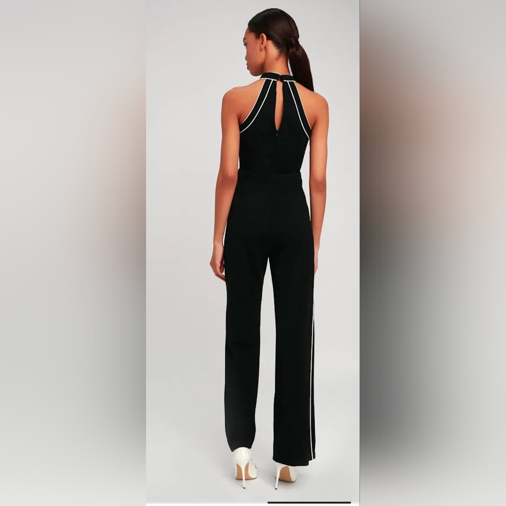 Lulu's Black And White Jumpsuit Wide Leg Size M - Picture 3 of 8